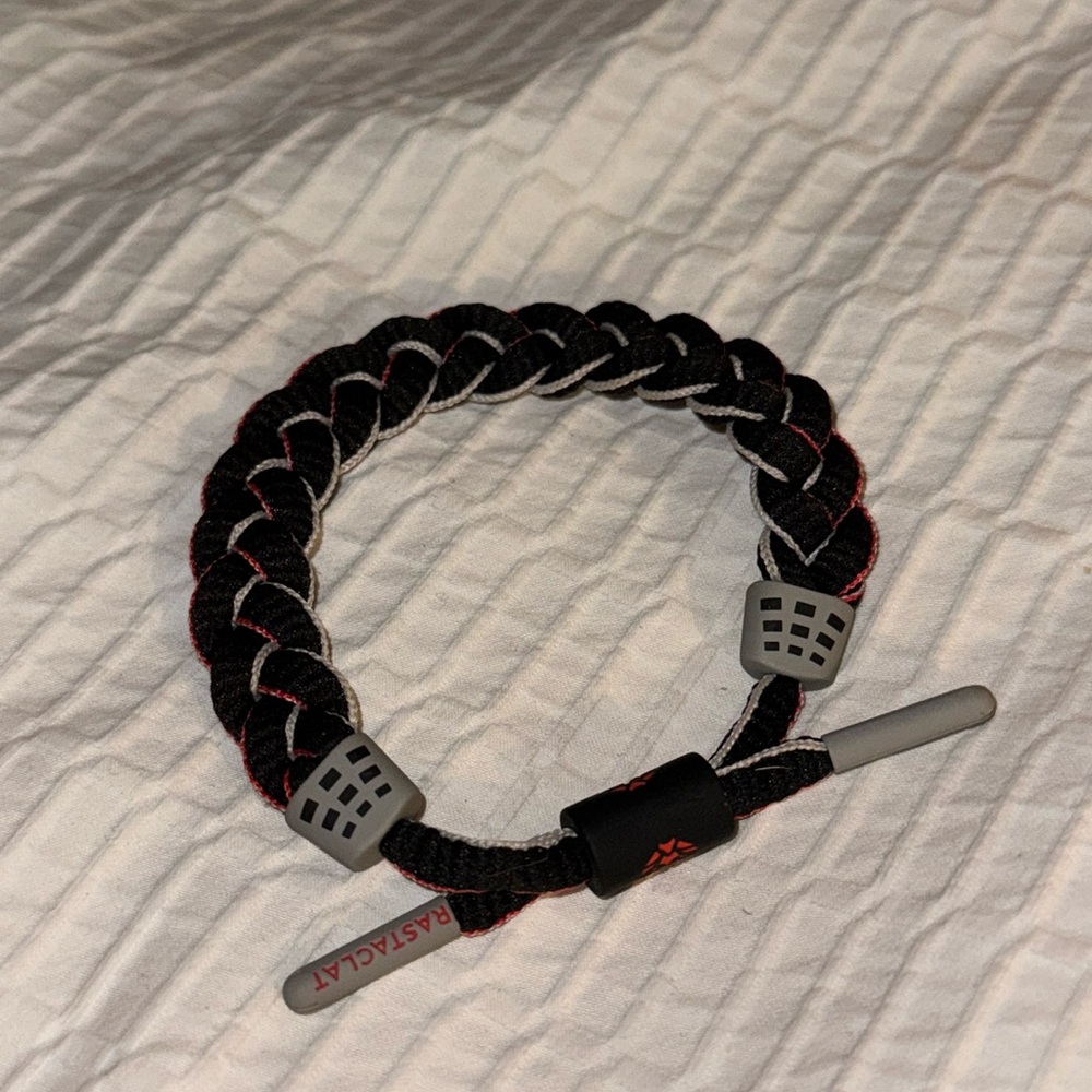 Brand New RASTACLAT Zone Black Red Gray Sneaker Shoelace Bracelet